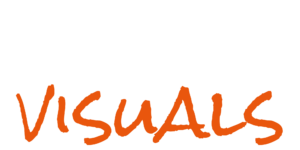Logo rbrtvisuals weiß orange auf transparent