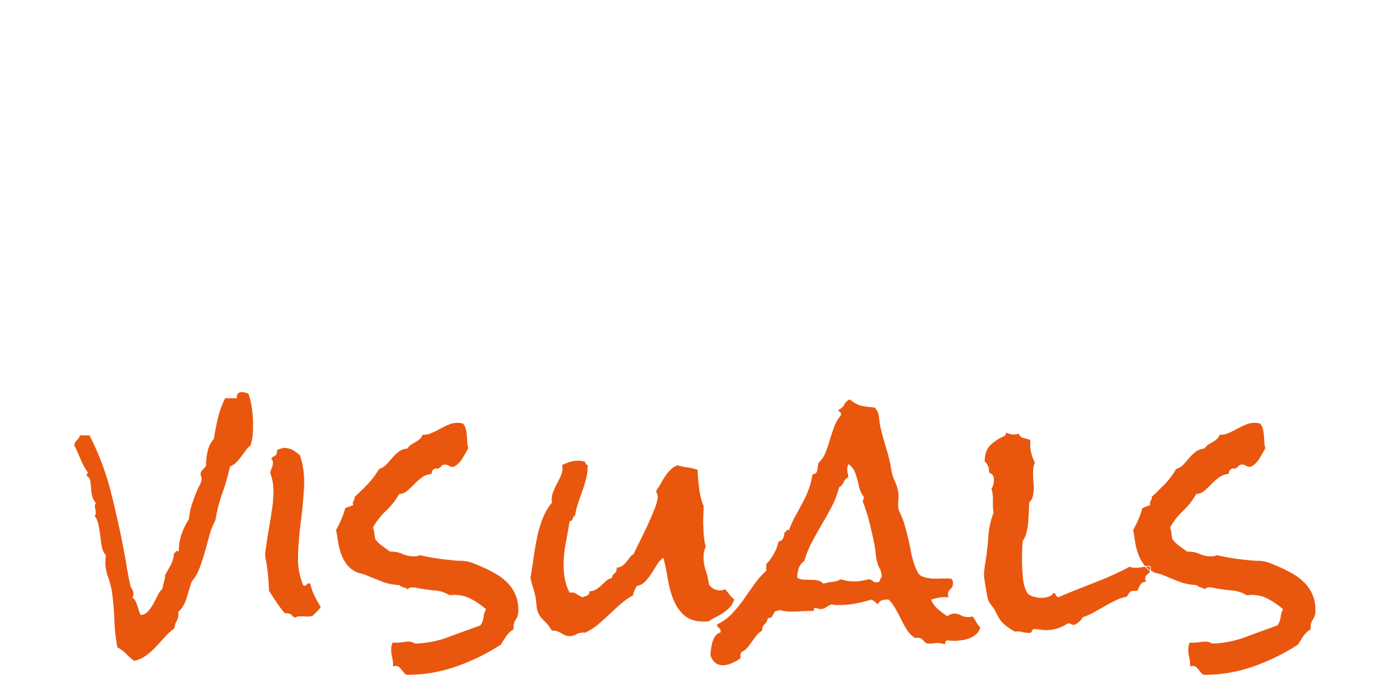 Logo rbrtvisuals weiß orange auf transparent